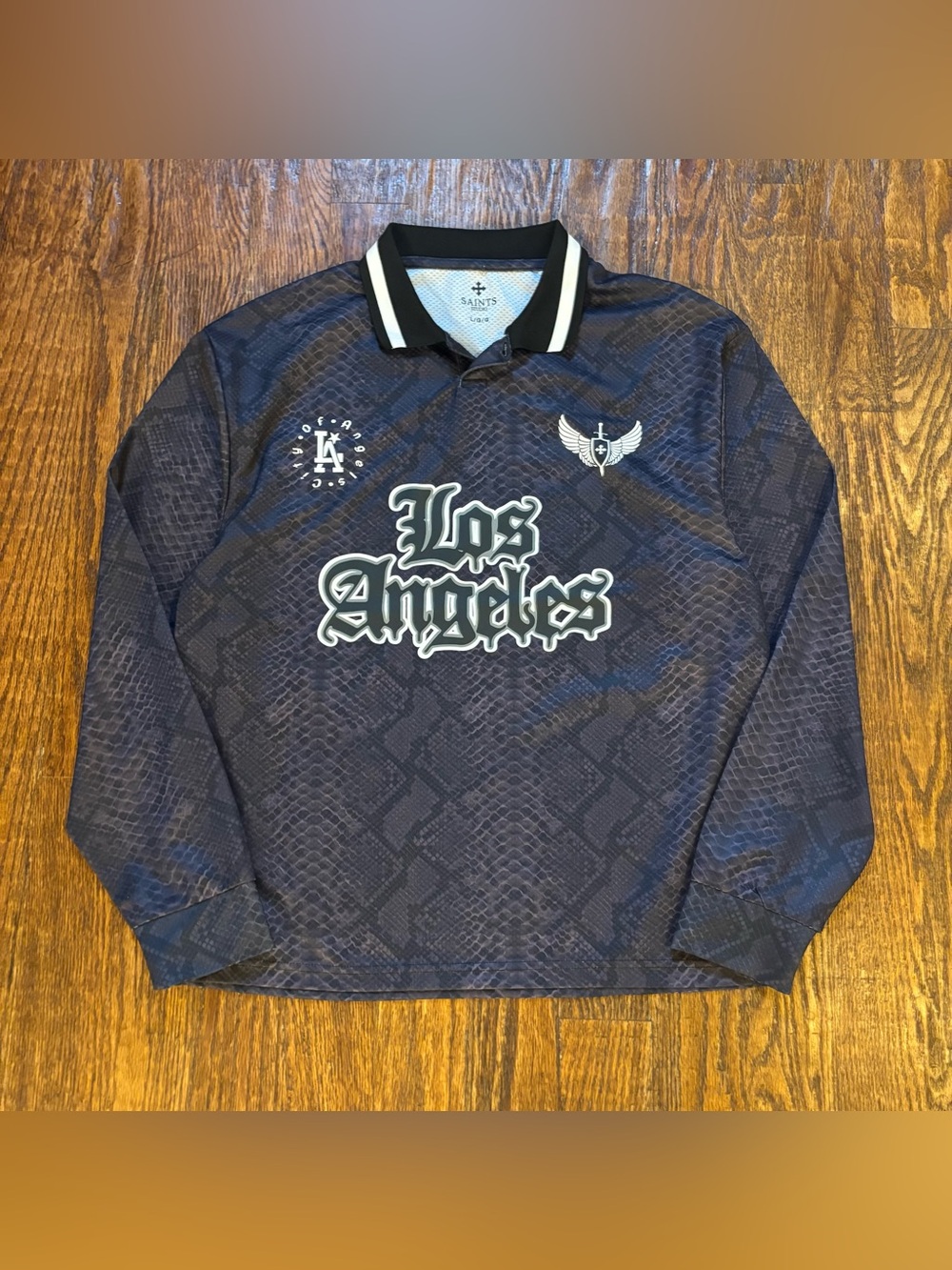 🐍 [SIZE L] Saints Studio Snakeskin Johnny Collar Soccer Jersey ⚽️